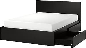 Pat IKEA Malm/Lindbaden 4 cutii depozitare 140х200 Negru Maro