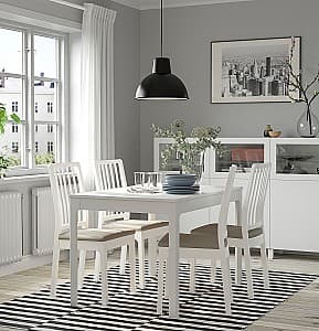 Набор стол и стулья IKEA Ekedalen/Hakebo 120/180x80 (1+4) Белый/Бежевый