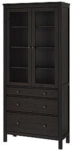 Dulap cu vitrina IKEA Hemnes 3 sertare 90x197 Negru-Maro