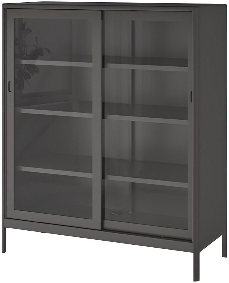 Dulap cu vitrina IKEA Idasen 120x140 Gri Inchis