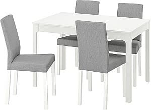 Set de masa si scaune IKEA Ekedalen/Kattil/Knisa 120/180x80 Alb/Gri