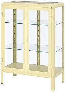 Dulap cu vitrina IKEA Fabrikor cu uşi de sticlă 81x113 Galben Deschis