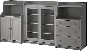 Шкаф витрина IKEA Hauga 244x46x116 Серый