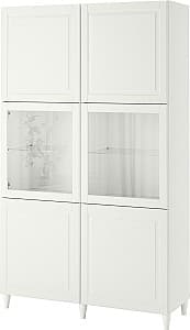 Dulap cu vitrina IKEA Besta/Smeviken/Ostvik 120x42x202 Alb