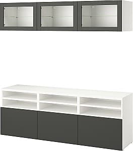 Стенка IKEA Besta/Sindvik/Lappviken 180x42x192 Белый/Темно Серый