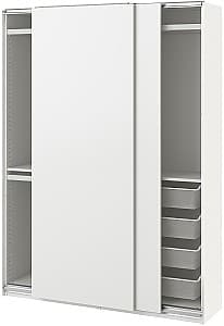 Шкаф-купе IKEA Pax/Hasvik ящики/штанги/корзины 150x44x201 Белый