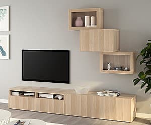 Living IKEA Besta/Sindvik/Hanviken 240x42x190 Aspect stejar antichizat