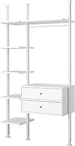 Стеллаж IKEA Elvarli 135x51x222/350 Белый