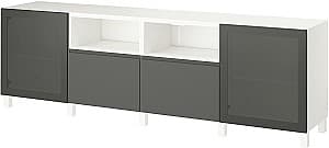 Tumba pentru televizor IKEA Besta/Mortviken/Vasterviken/Stubbarp 240x42x74 Alb/Gri Inchis