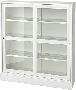 Dulap cu vitrina IKEA Havsta plinta/sticla transparenta 121x37x134 Alb