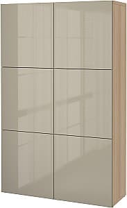 Dulap IKEA Besta/Selsviken 120x42x193 Aspect Stejar Antichizat/Bej/Lucios