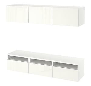 Стенка IKEA Besta Selsviken/glossy/white180x42x185