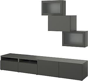 Living IKEA Besta/Lappviken/Sindvik 240x42x190 Gri Inchis