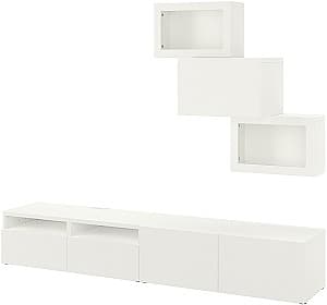 Living IKEA Besta/Lappviken sticla/glisiera 240x42x190 Alb