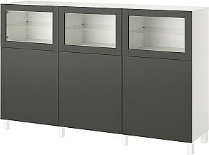 Dulap cu vitrina IKEA Besta/Lappviken/Sindvik cu usi 180x42x112 Gri Inchis