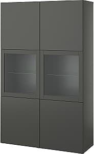 Dulap cu vitrina IKEA Besta/Lappviken/Fallsvik 120x42x193 Gri Inchis