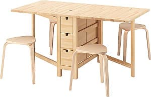 Набор стол и стулья IKEA Norden/Kyrre 26/89/152x80 (1+4) Береза