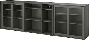 Dulap cu vitrina IKEA Vihals 285x37x90 Gri Inchis