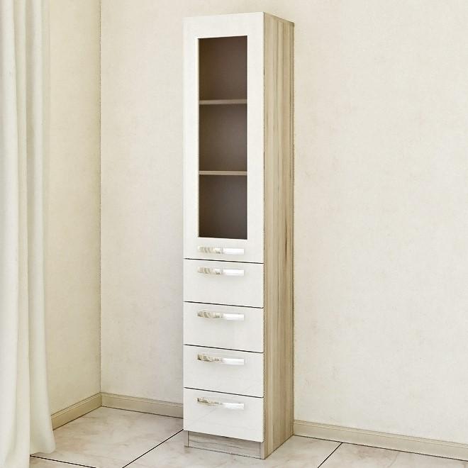 Dulap cu vitrina PS PX-40(4 ser.) cu sticlă cortona/alb