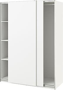 Шкаф-купе IKEA Pax/Hasvik штанга/полки 150x66x201 Белый