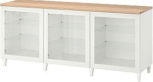 Dulap cu vitrina IKEA Besta/Ostvik/Kabbarp cu usi/sticla 180x42x76 Alb