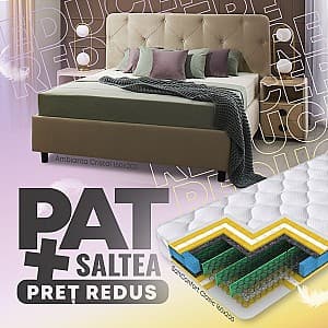 Pat Ambianta Cristal 1.6 m Cremona tapitat + Saltea Salt Confort Clasic 160x200