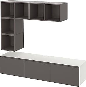 Living IKEA Besta/Eket/Vasterviken 180x42x185 Alb/Gri Inchis