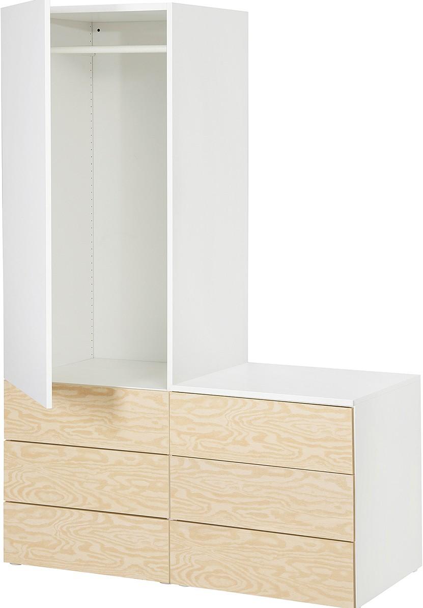 Antreu IKEA Platsa/Kalbaden 120x57x181 Alb/Aspect Pin Intens