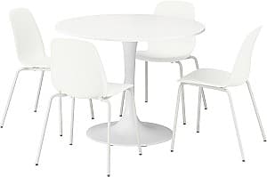 Set de masa si scaune IKEA Docksta/Lidas 103x75 (1+4) Alb