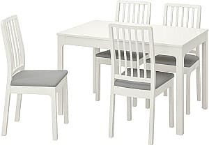 Набор стол и стулья IKEA Ekedalen / Ekedalen White Orrsta-gray (4 стулья )