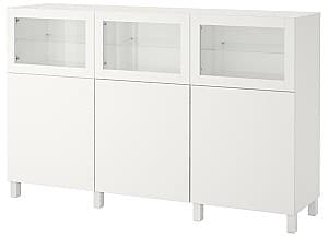 Шкаф витрина IKEA Besta White Lappviken / Sindvik glossy white 180x42x112 см