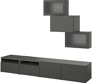 Living IKEA Besta/Lappviken/Sindvik cu inchidere lina 240x42x190 Gri Inchis