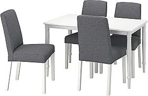 Set de masa si scaune IKEA Danderyd/Bergmund/Gunnared 130x80x75 (1+4) Alb/Gri