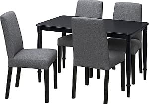 Set de masa si scaune IKEA Danderyd/Bergmund/Gunnared 130x80x75 (1+4) Negru/Gri