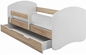 Детская кровать Acma Meble Acma II 70x140 перегородка/ящик/матрас 6см Белый/Дуб Сонома (Бежевый)