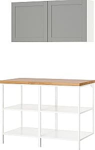 Etajera IKEA Enhet 123x63.5x207 Alb/Gri