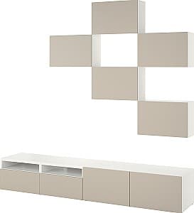 Стенка IKEA Besta/Lappviken 240x42x230 Белый/Светлый Серо Бежевый