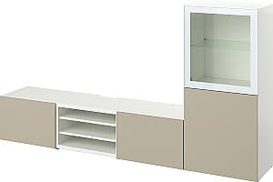 Тумба под телевизор IKEA Besta/Selsviken 240x42x129 Белый/Бежевый