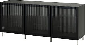 Dulap cu vitrina IKEA Besta/Fallsvik 180x42x74 Gri Inchis/Antracit