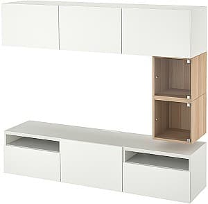 Living IKEA Besta/Eket/Lappviken cu inchidere lina 180x42x166 Alb