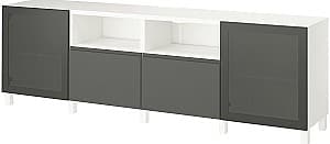 Tumba pentru televizor IKEA Besta/Mortviken/Vasterviken/Stubbarp 240x42x74 Alb/Gri Inchis