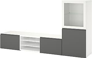 Тумба под телевизор IKEA Besta/Vasterviken 240x42x129 Белый/Серый