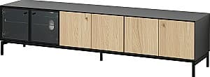 Тумба под телевизор IKEA Boastad 181x42x45 Черный/Дубовый шпон