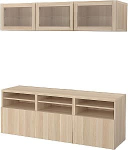 Стенка IKEA Besta/Lappviken 180x42x192 Имитация состаренного дуба