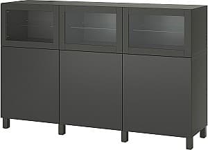 Dulap cu vitrina IKEA Besta/ Lappviken/Sindvik 180x42x74 Gri Inchis