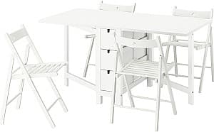 Набор стол и стулья IKEA Norden/Frosvi 26/89/152x80 (1+4) Белый