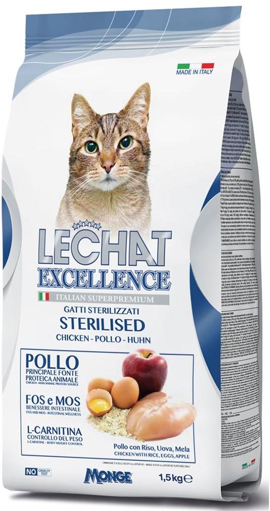 Hrana uscata pentru pisici Monge LECHAT EXCELLENCE STERILIZED CHICKEN 1.5kg