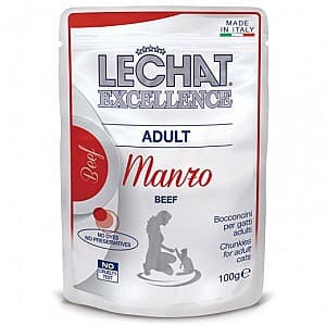 Hrana umeda pentru pisici Monge LECHAT EXCELLENCE POUCH ADULT BEEF 100gr