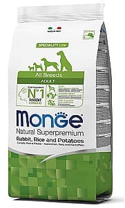 Hrana uscata pentru caini Monge ALL BREED ADULT Rabbit/Rice/Potatoes 2.5kg