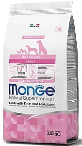 Hrana uscata pentru caini Monge ALL BREED ADULT Pork/Rice/Potatoes 2.5kg